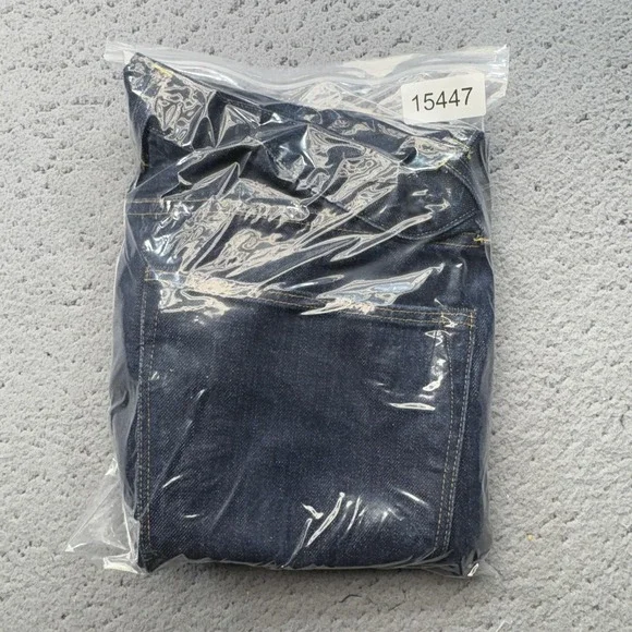 Sid Mashburn Jeans Mens 36x29 Blue Wide Leg Button Fly Indigo USA Made Tag 40x32